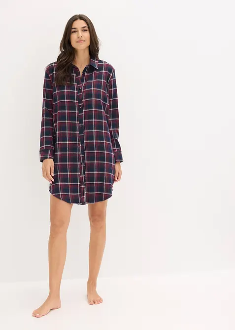 Camicia da notte in flanella con abbottonatura, bonprix