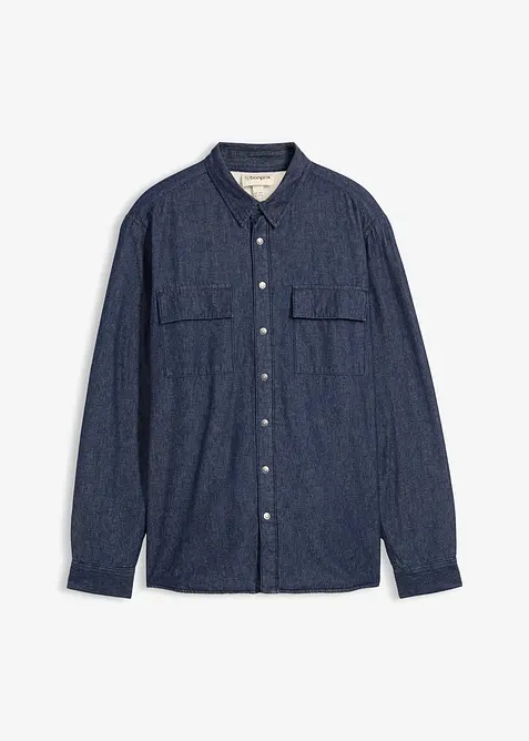 Camicia di jeans termica con fodera di flanella, bonprix