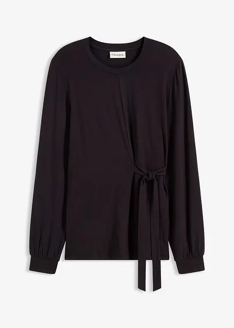 Maglia a maniche lunghe in misto viscosa morbido, bonprix