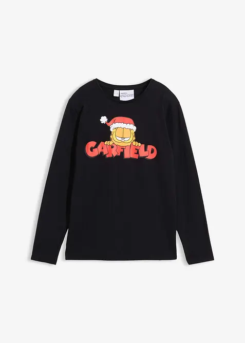 Maglia natalizia in puro cotone a maniche lunghe con Garfield, Garfield