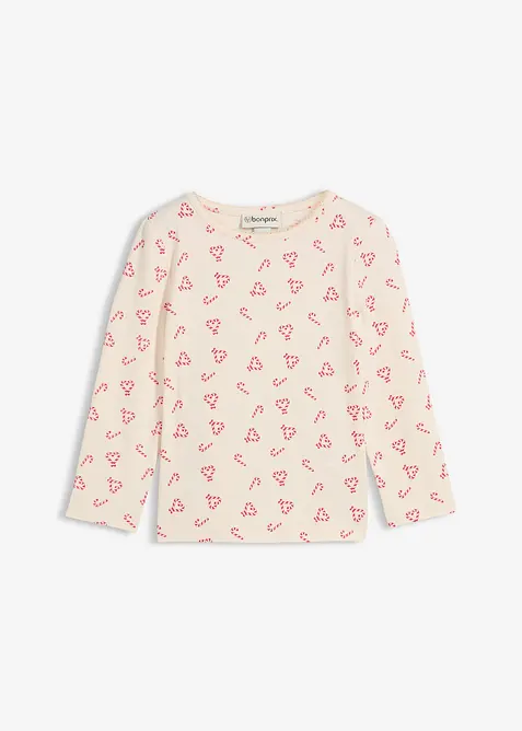 Maglia a maniche lunghe in misto cotone biologico elasticizzato, bonprix