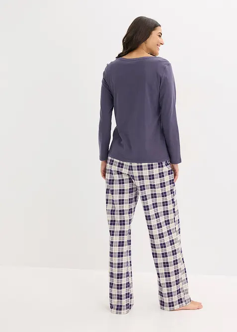 Pigiama con pantaloni in flanella, bonprix