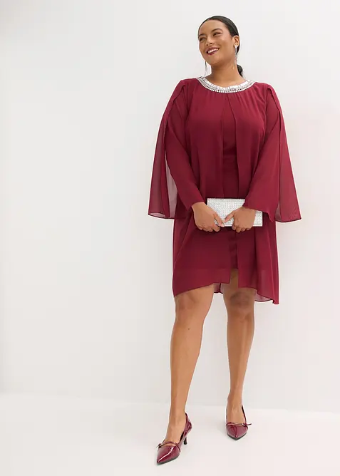 Abito in chiffon con applicazione di strass, bonprix