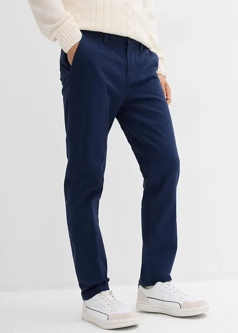 Pantaloni chino con fodera termica in flanella regular fit, tapered, bonprix