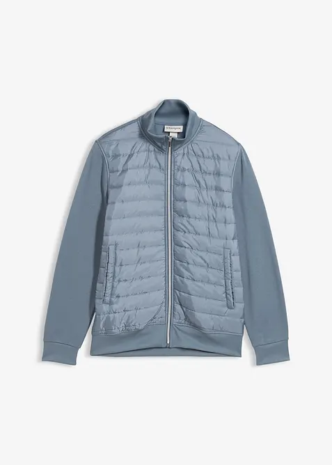 Felpa con zip in materiale misto, bonprix