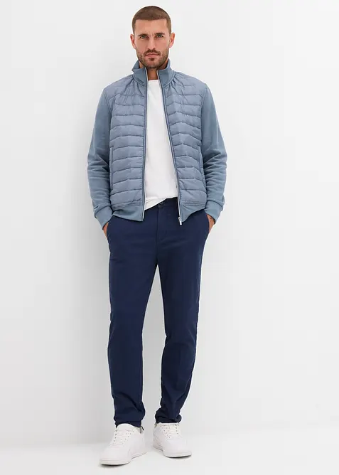 Felpa con zip in materiale misto, bonprix