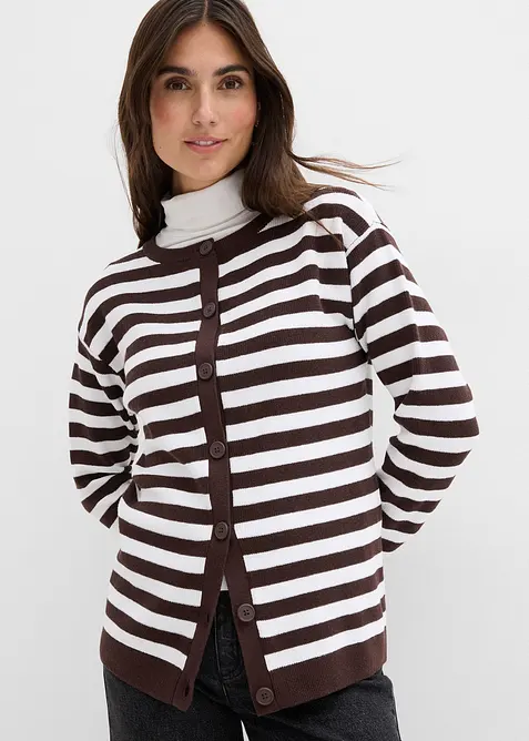 Cardigan girocollo in filato fine, bonprix