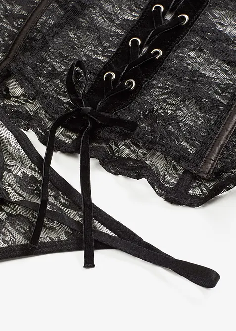 Corsetto e perizoma in pizzo (set 2 pezzi), bonprix