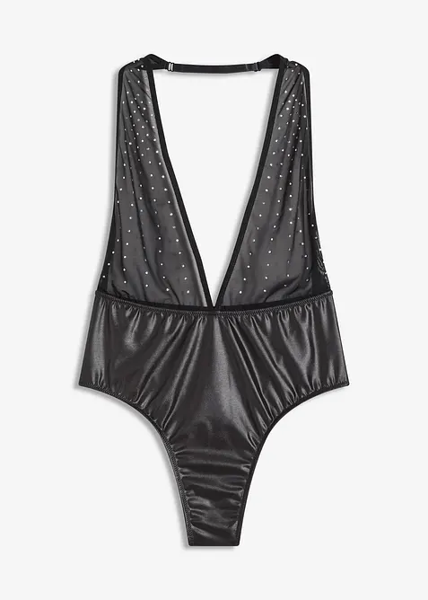 Body con perizoma e glitter, bonprix