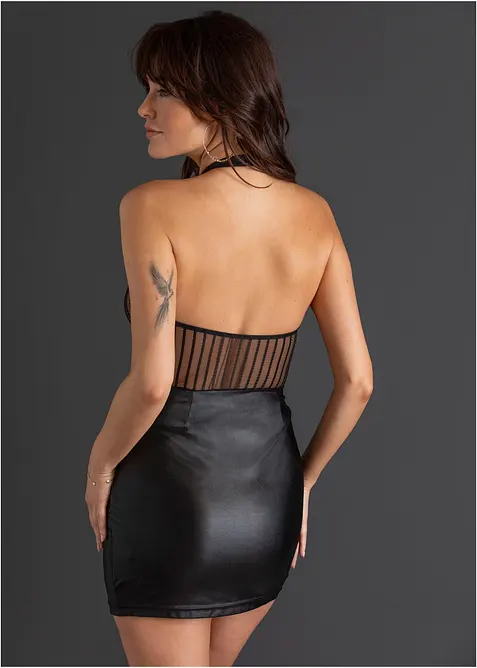 Mini abito effetto bagnato con collarino, bonprix