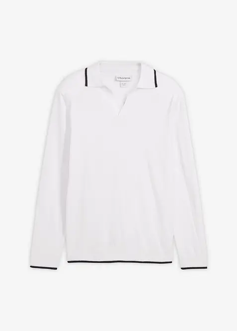 Maglione in filato fine con dettagli a contrasto, bonprix