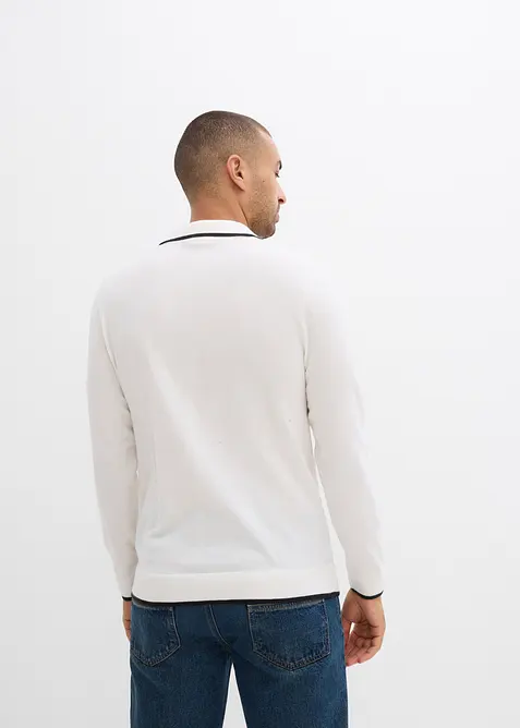Maglione in filato fine con dettagli a contrasto, bonprix
