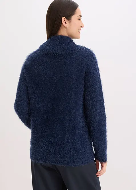Maglione a collo alto in morbido filato effetto piume, bonprix