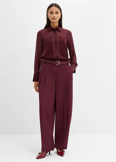 Camicia con inserto di satin, bonprix