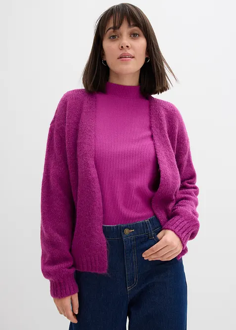 Cardigan oversize corto in filato grosso, bonprix