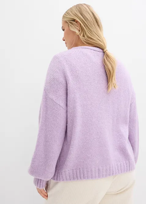 Cardigan oversize corto in filato grosso, bonprix