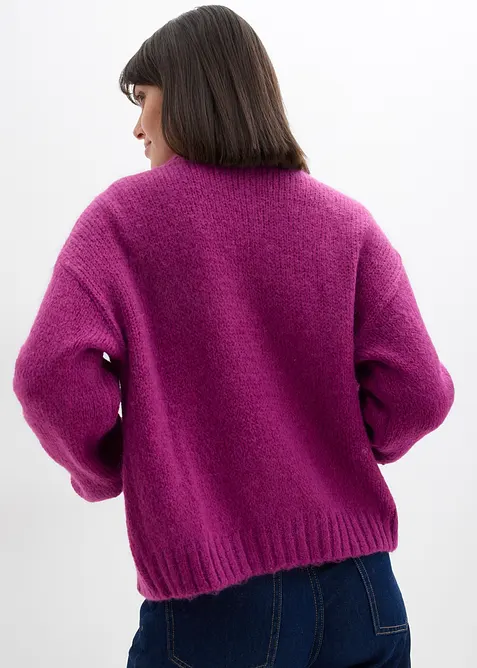 Cardigan oversize corto in filato grosso, bonprix