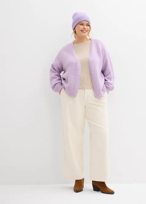 Cardigan oversize corto in filato grosso, bonprix