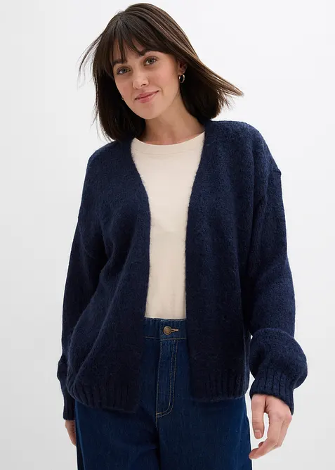 Cardigan oversize corto in filato grosso, bonprix