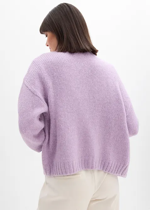 Cardigan oversize corto in filato grosso, bonprix