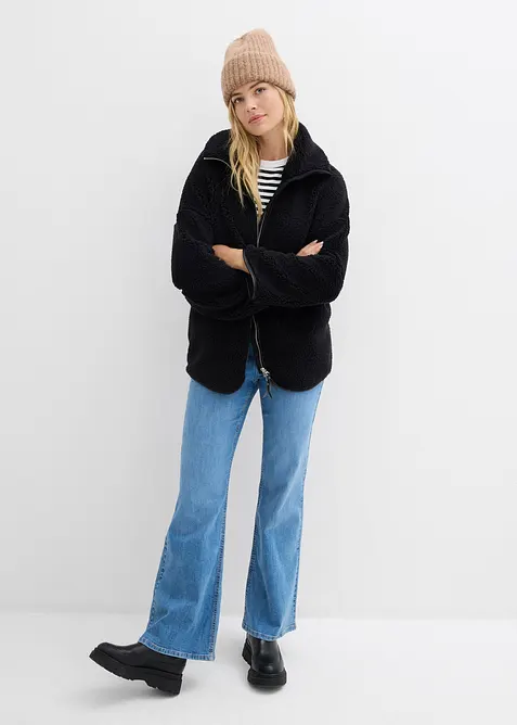 Giacca oversize in pile teddy, bonprix