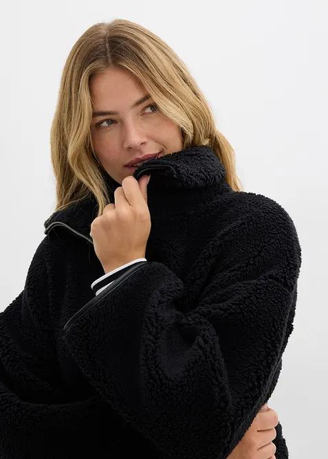 Giacca oversize in pile teddy, bonprix
