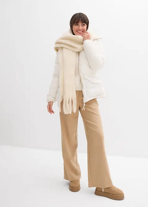 Giacca trapuntata con collo in teddy, bonprix