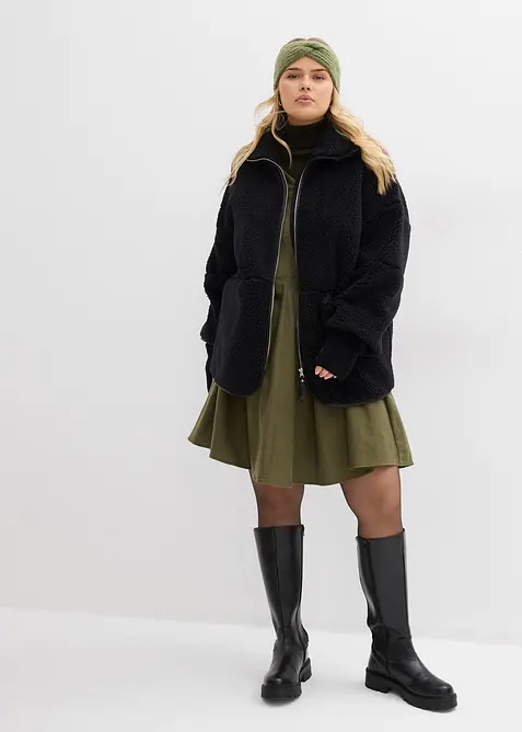 Giacca oversize in pile teddy, bonprix