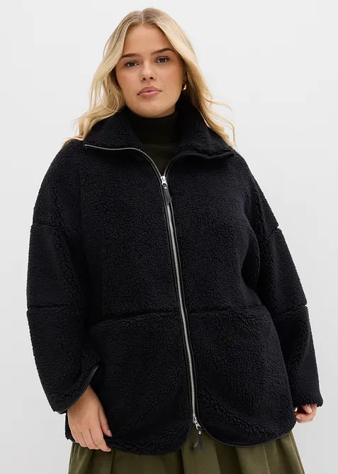Giacca oversize in pile teddy, bonprix