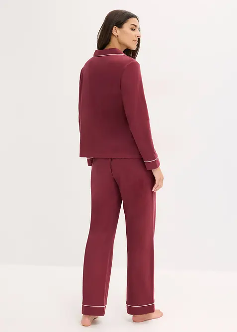 Pigiama in puro cotone con abbottonatura, bonprix