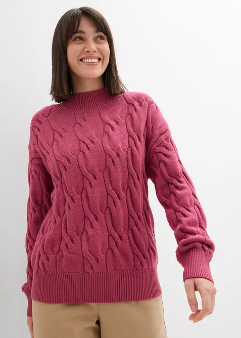 Maglione oversize in misto viscosa morbido, bonprix