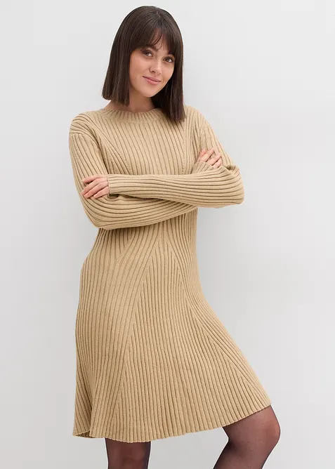 Abito midi in morbida maglia di misto viscosa, bonprix