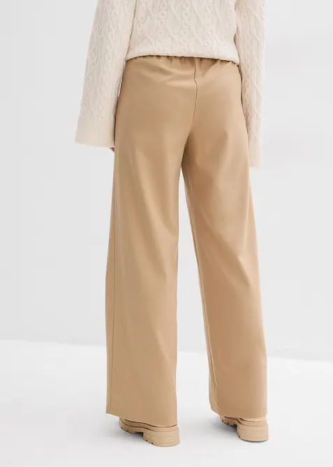 Pantaloni effetto lana con elastico in vita, bonprix