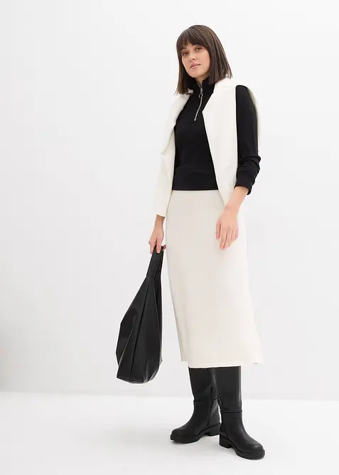 Maglia a costine in misto viscosa morbido, bonprix
