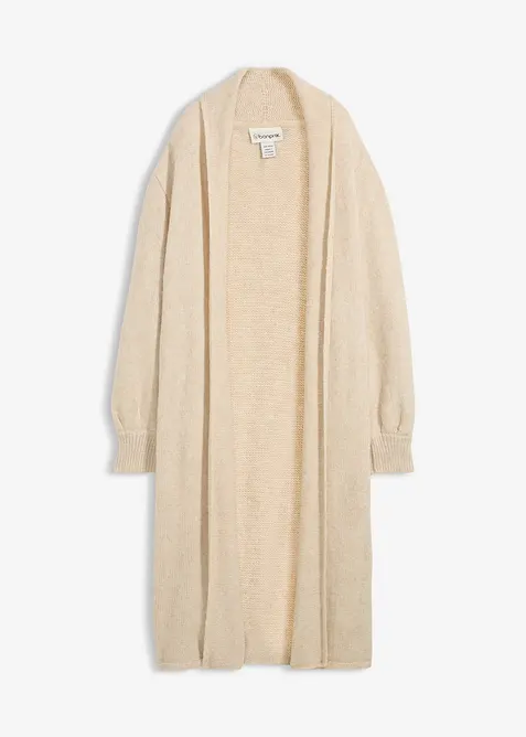 Maxi cardigan con effetto peloso, bonprix