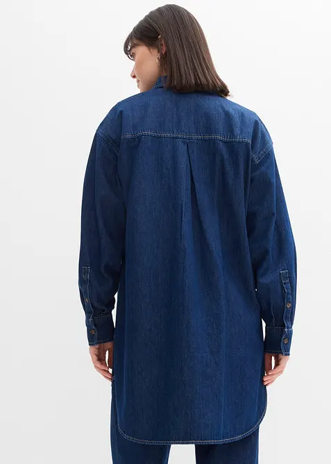 Camicia di jeans oversize in denim robusto di puro cotone, bonprix