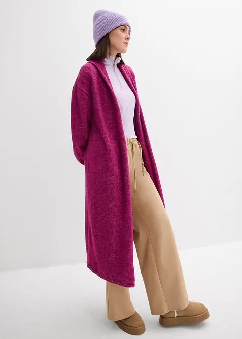 Maxi cardigan con effetto peloso, bonprix