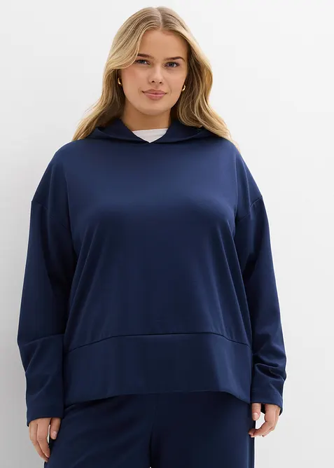 Felpa con cappuccio in morbido punto di Roma, bonprix