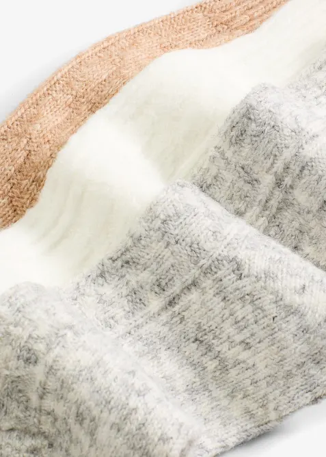 Calzini con motivo a treccia (pacco da 3 paia), bonprix