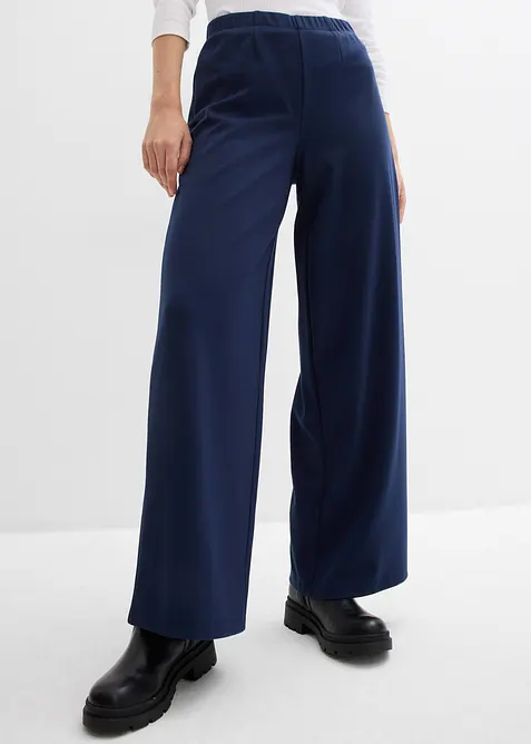 Pantaloni larghi in morbido punto di Roma, bonprix