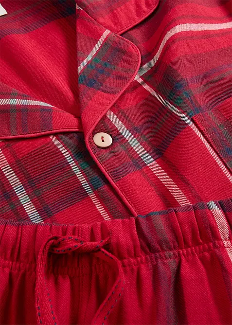 Pigiama in flanella di cotone morbido con sacchetto regalo, bonprix