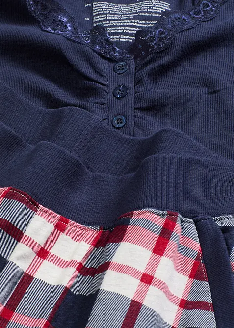 Pigiama con maglia a costine e bottoncini, bonprix