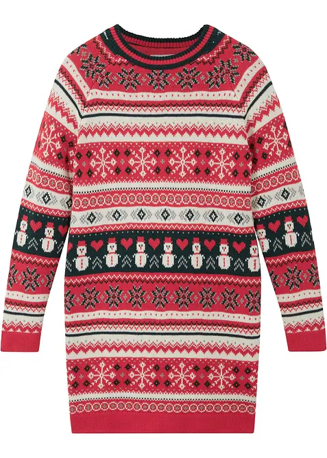 Abito in maglia con motivi invernali, bonprix