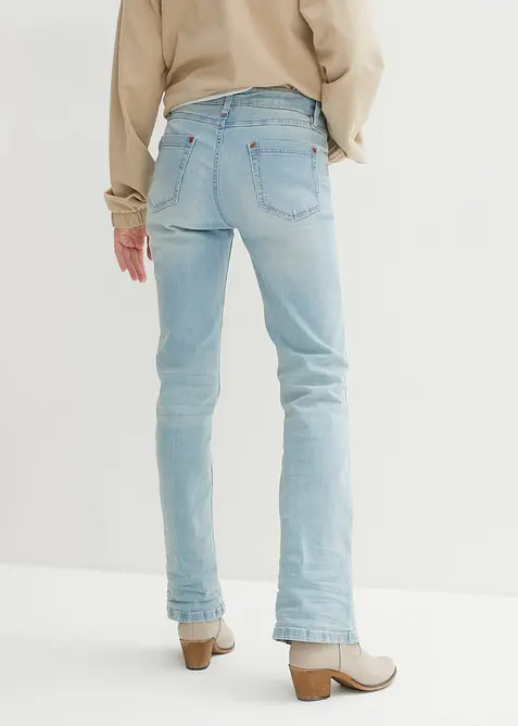 Jeans bootcut elasticizzati, vita media, bonprix