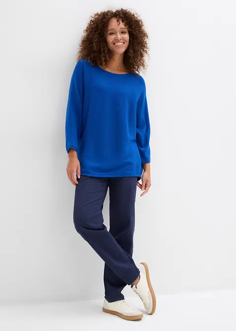 Maglione oversize a costine in misto viscosa, bonprix