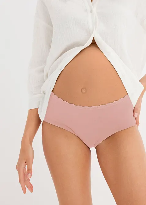 Panty prémaman con cotone biologico e pizzo (pacco da 3), bonprix