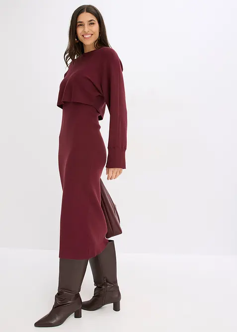 Abito in maglia e maglione abbinato (set 2 pezzi), bonprix