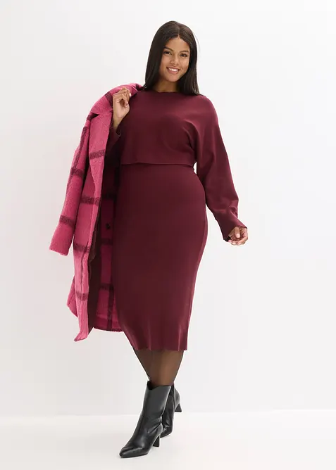 Abito in maglia e maglione abbinato (set 2 pezzi), bonprix