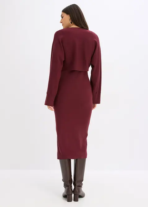 Abito in maglia e maglione abbinato (set 2 pezzi), bonprix