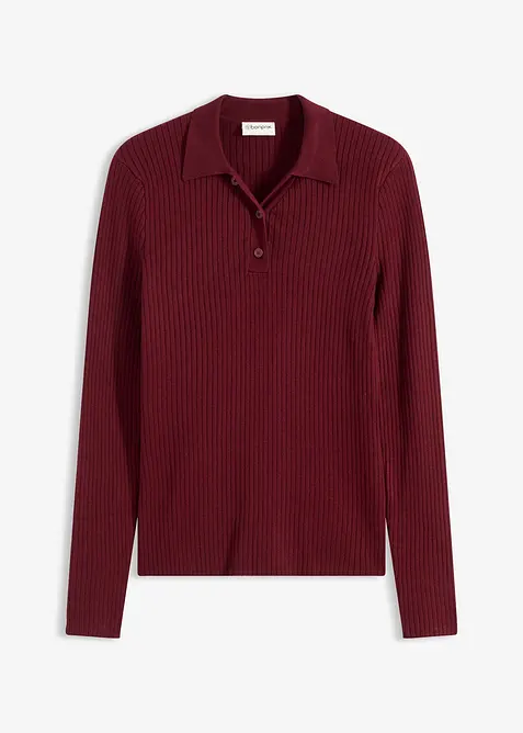 Maglione a coste in misto viscosa, bonprix